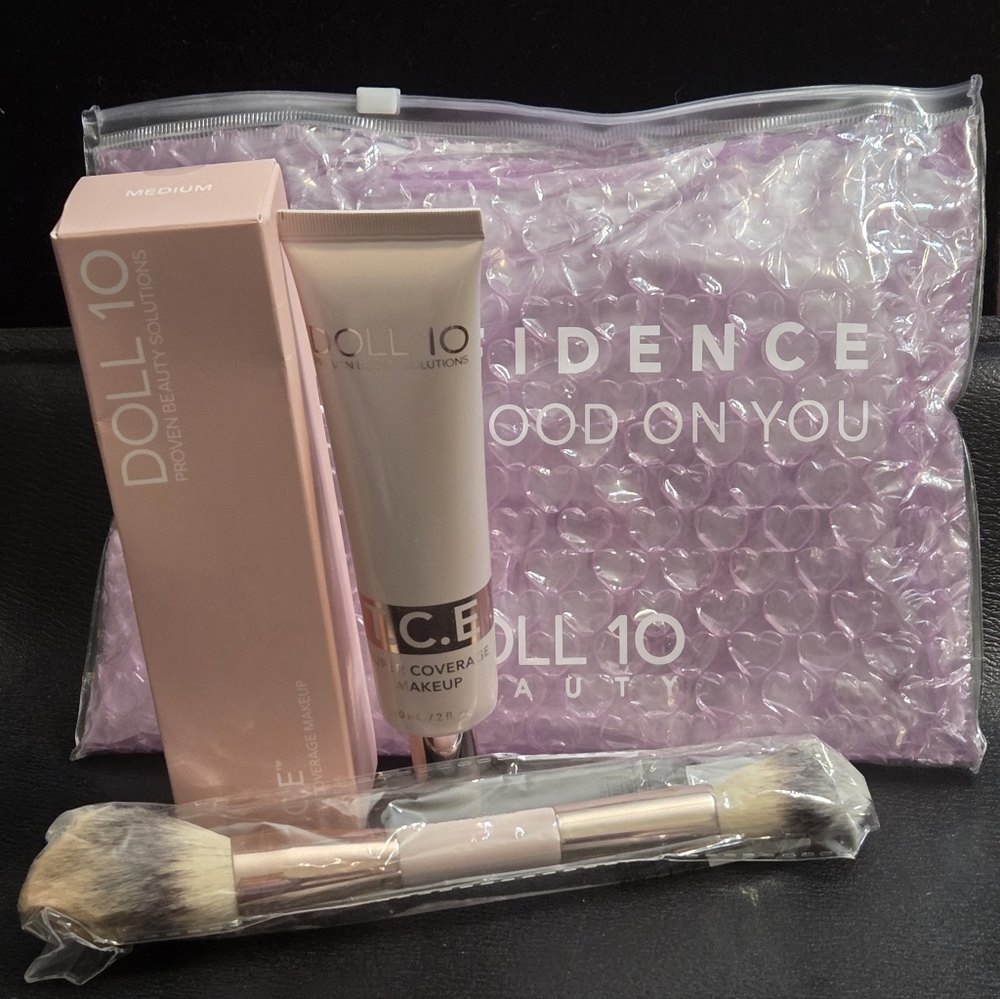 Doll 10 T.C.E. Supersize Super Coverage Makeup and Double End Makeup Brush